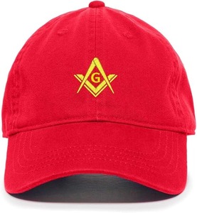 Casquette de baseball avec symbole maçonnique de conception technologique, brodée, en coton, réglable, type de tissu 100% coton - Product Image 1