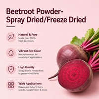 Poudre de Betterave Lyophilisée Naturelle de Haute Qualité, Qualité Alimentaire, Pigment Rouge Pur Betalain, Poudre de Jus de Betterave
