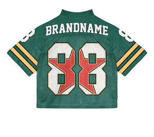 Vente en gros de t-shirts de football américain de luxe pour hommes, vêtements de football surdimensionnés en coton et polyester vintage - Product Image 5