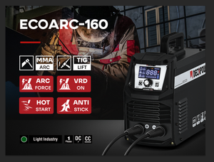 LEVIN ECOARC 140A Nuova Saldatrice ad Arco Inverter MMA Certificata CE/EMC/ROHS per Materiali in Acciaio - Product Image 2