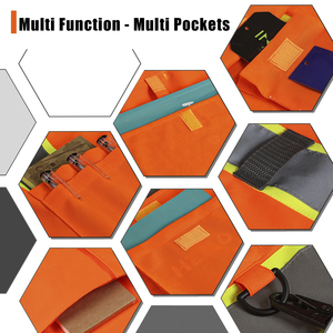 Ropa de trabajo de poliéster personalizable, transpirable e impermeable, producto de alta visibilidad, alta visibilidad, seguridad en el trabajo, ropa reflectante - Product Image 4