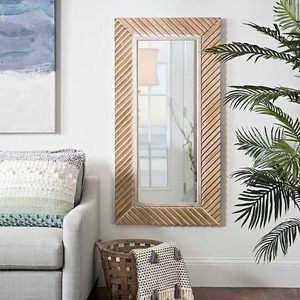 Miroir de salle de bain en bois fait main Art déco avec épaisseur et bordure personnalisables - Product Image 6