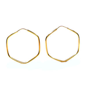 Pendientes geométricos hechos a mano chapados en oro elegantes clásicos asequibles de Plata de Ley 925 de estilo Vintage - Product Image 2