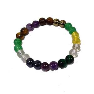 Pulsera de cristal Multi dinero pulsera de piedra redonda piedra preciosa de cristal joyería de moda hombres y mujeres regalo energía - Product Image 2