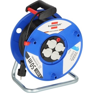Brennenstuhl Garant 50m H05VV-F 3x1.5mm Power Cable Reel with 4 Safety <b>Sockets</b> Special Plastic IP20 290mm <b>Extension</b> Cords - Product Image 3