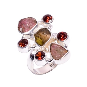 Anillo de Plata de Ley 925 con piedras naturales para mujer, joyería de piedras preciosas IGI chapadas en plata, 6,5 gramos, 27243 - Product Image 2