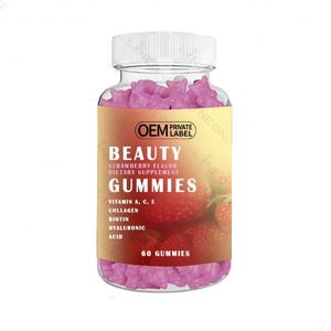 Suministro de fábrica OEM Beauty Hair Skin Nails Biotina Colágeno Gummy Vitamin Bear Vegan Biotin Collagen Gummies - Product Image 1