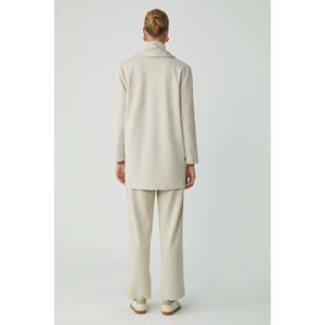 Blazer long en tricot pour femme ETHIQUET Nora, en tissu interlock, avec poche Takma et col châle - Product Image 6