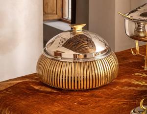 Nuevo diseño superventas de lujo hecho a mano clásico decorativo calentador de alimentos Buffet Hotpot cazuelas pulido árabe calentador de ollas calientes - Product Image 2