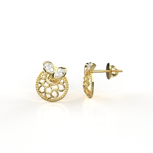 Ishi Diamonds Vibrant 18K Gold Lab Grown Diamond Stud Pendientes - Product Image 2