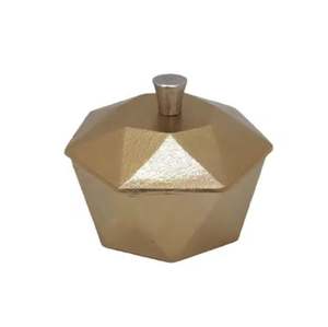 Wholesale Bulk Modern Design Aluminum Designer Shaped Box With LID Rough Brass EPL Plating for Table <b>Top</b> Handmade Customized - Product Image 1