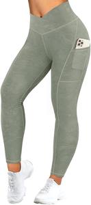 Haute qualité élastique décontracté femmes Yoga Gym Leggings taille haute antibactérien respirant coton bambou tricoté tissu - Product Image 6