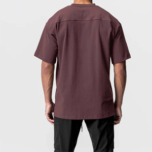 เสื้อยืดโอเวอร์ไซส์ผู้ชาย พิมพ์โลโก้ตามสั่ง แขนสั้น สไตล์ลำลอง สตรีทแวร์ ผ้าคอตตอนผสม ระบายอากาศดี ขายส่ง เสื้อผ้าออกกำลังกาย - Product Image 5