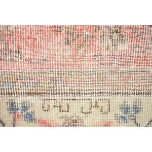 2.4x1.5 ft Rug, Vintage Turkish Round Rug, <b>Red</b> <b>Wool</b> Rug - Product Image 5