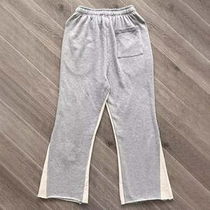 Wholesale OEM Custom Y2K <b>Men's</b> Flare Sweatpants-100% Cotton Casual Track <b>Wide</b> <b>Leg</b> <b>Trousers</b> - Product Image 2
