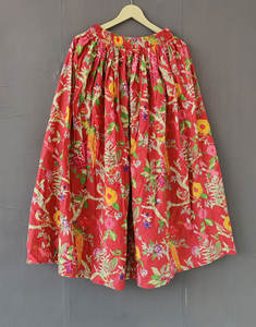 Falda de mujer de algodón indio orgánico con estampado Floral verano playa cubrir tamaño libre cintura Natural transpirable regalo - Product Image 1