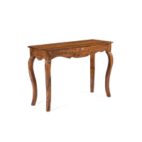 Table console traditionnelle Tania en bois de sheesham massif avec finition antique, meubles de salon écologiques, 1 tiroir