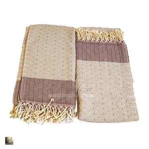 Ayseliza Modern <b>Patterned</b> Reversible Turkish Beach <b>Towel</b> Classic Breathable Cotton Durable Functional Travel Hammam Use Model - Product Image 5