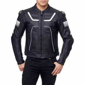 Chaqueta de Motociclista de Cuero Vacuno Genuino para Hombre de la Mejor Calidad, Cortavientos, Impermeable, Ajustada, Cómoda para Invierno - Product Image 3