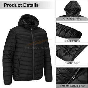 Chaqueta acolchada con capucha para hombre directa de fábrica, chaqueta ligera y cálida con tela repelente al agua, proveedor a granel OEM para Otoño e Invierno - Product Image 6