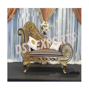 Escenario DE BODA Magnífico sofá italiano Diseñador de bodas Juego de sofás tallados Nuevos sofás de madera tallados en metal - Product Image 1
