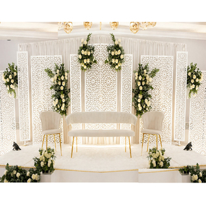 Magníficos Arcos Metálicos para Fondo de Escenario de Boda, Paneles Decorativos para Fondo de Boda, Marcos Cortados con Láser para Escenario de Boda Judía - Product Image 1
