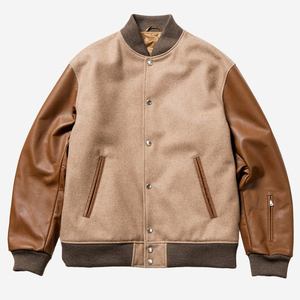 Veste de baseball varsity en cuir véritable avec logo brodé en chenille de haute qualité, manches en cuir véritable, veste bomber pour homme - Product Image 1