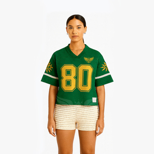 Camisetas de Jersey Estilo Urbano para Mujer, Estampado de Números, Cuello en V, Malla, Jersey Corto, Camisetas Holgadas Estilo Y2k - Product Image 2