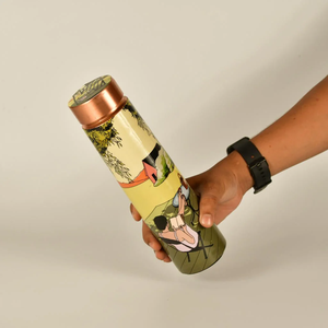 Shiny Polished Printed Copper <b>Water</b> <b>Bottle</b> Customized Drinkware Copper <b>Water</b> <b>Bottle</b> Made in India - Product Image 3