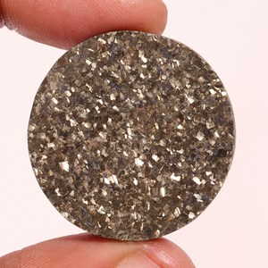 Excellente qualité supérieure pyrite naturelle Druzy forme ronde Cabochon pierre précieuse en vrac pour la fabrication de bijoux 110.45 Ct 32X6 MM bijoux fantaisie - Product Image 1