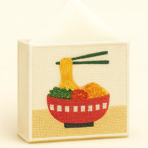 Cuenco de Ramen de calidad de exportación con palillos, servilletero decorativo bordado, abalorios artesanales para restaurante asiático en 2025 - Product Image 1