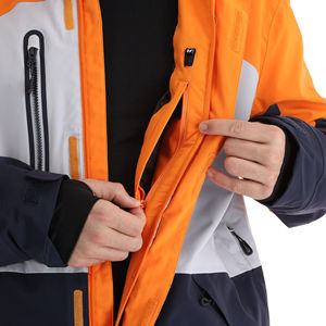 Traje de esquí de invierno personalizado para hombre de Pakistán cálido transpirable tela para exteriores impermeable a prueba de viento cuello con capucha cierre de cremallera - Product Image 6