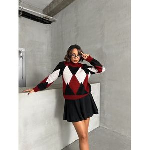 Suéter de Punto Estampado para Mujer TOPSHOW - Jersey Cómodo de Manga Larga con Mezcla de Acrílico, Poliéster y Elastano - Product Image 2