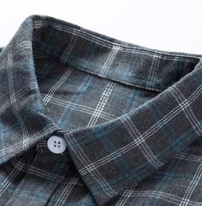 Hot Sale Men's Fashion Flannel <b>Shirts</b> 100% Cotton Button-Up Heavyweight Checked <b>Plaid</b> Anti-Wrinkle for Autumn Unisex Boys' Wear - Product Image 5