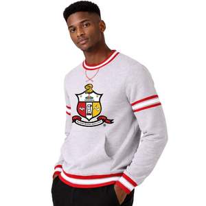 Kappa Alpha Psi Heather <b>Grey</b> Crest Chenille Crewneck True To Size Premium <b>Fleece</b> Embroidered Greek Letter Crest Fraternity - Product Image 3