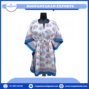 Nouvelle arrivée : Robe kaftan de plage taille unique 100% coton, imprimée à la main, magnifiques kaftans de plage à prix de gros - Product Image 6