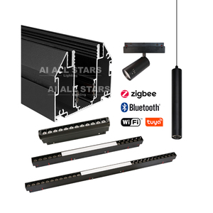 Profil extensible 2m <span class=keywords><strong>3m</strong></span> <span class=keywords><strong>Rail</strong></span> de voie magnétique DC48V <span class=keywords><strong>Rail</strong></span> de voie de lumière magnétique Led monté en surface pour profil de plafond extensible en tissu - Product Image 4