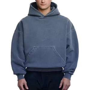 Sudadera con Capucha para Hombre, Estilo Holgado, 500 g/m², 100% Algodón, Hombros Caídos, Corte Recto, Lavada, al por Mayor, OEM - Product Image 1