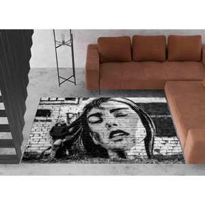 Alfombra Chenille Graffiti Girl: Alfombra Moderna Decorativa, Alfombra Estampada, Alfombra Suave con Pelo Largo - Product Image 5