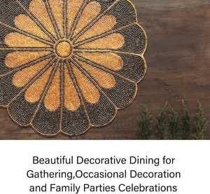 Napperon et coussinets de table en verre perlé avec décor de maison réutilisable au design bohème et protecteur de table à manger - Product Image 6