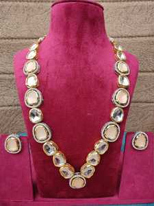 Ensemble de collier de luxe de qualité supérieure inspiré célébrités beau Kundan Long collier Meenakari travail dos côté bijoux en laiton - Product Image 2