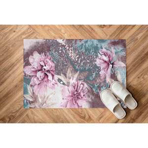 Tapis imprimé avec une peinture de pivoine rose pour la décoration de la maison et du bureau, tapis doux non tissé - Product Image 5