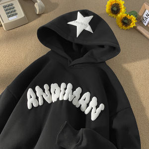 Sudadera con Capucha Personalizada de Alta Calidad con Estampado 3D Hip Hop, Sudadera de Algodón Grueso con Estampado Puff, Transpirable, Sin Cordones - Product Image 6