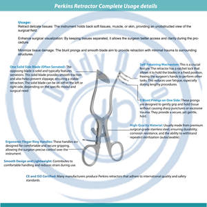 Gran oferta Perkins Retractor Blade Rig 3 puntas romas izquierda autorretractor Acero inoxidable Ce ISO certificado por DADDY D PRO - Product Image 4