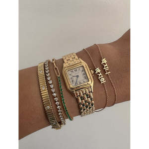 Pulsera de eslabones redondos Coco Emerald, accesorios de moda - Product Image 2