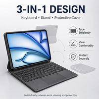 OEM Aluminum Alloy Tablet Keyboard Case with Touchpad, Type-C Rechargeable 3-in-1 Wireless Cover for Private Label Supply