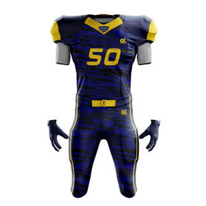 Color personalizado de alta calidad uniforme de fútbol americano 100% poliéster desgaste del equipo nuevo diseño uniforme de fútbol americano - Product Image 5