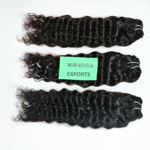 100% gros brut indien pour les femmes noires machine double trame naturel bouclés faisceaux tissage temple cheveux humains - Product Image 2