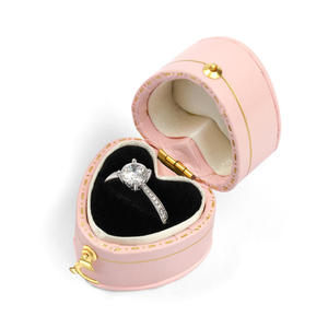 Jeulia Vintage Paper Jewelry <b>Box</b>-Pink Heart Shaped <b>Ring</b> <b>Box</b> for Romantic Gifts - Product Image 3