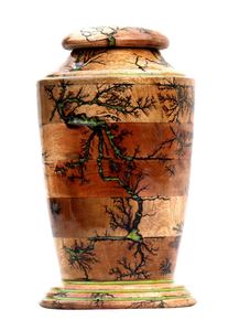 Fractal Burn Rosewood Urna para cenizas humanas Hombre Mujer Resina Cremación Caja de entierro Adulto Urna funeraria grande Cenizas para mascotas - Product Image 3